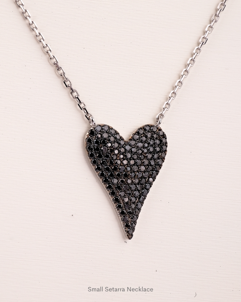 Black heart diamond deals necklace